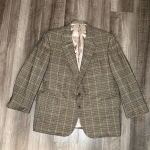 Holland & Sherry Wool Checkered Sport Coat Blazer - 48R